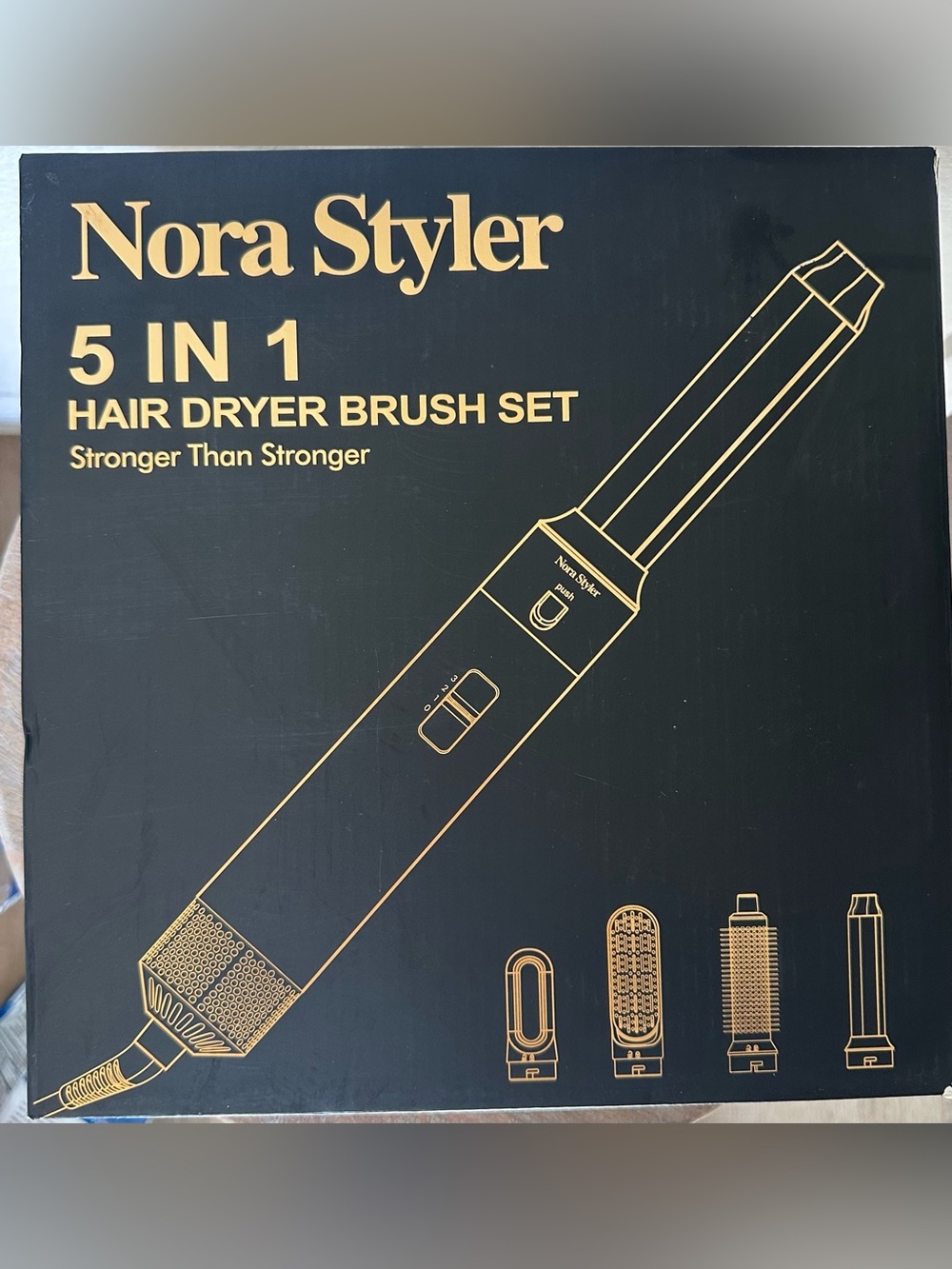 5-in-1 Hair Dryer Brush Set - Black/Gold